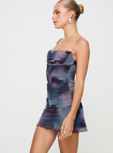 Sugar Mini Dress Purple Multi Product Image