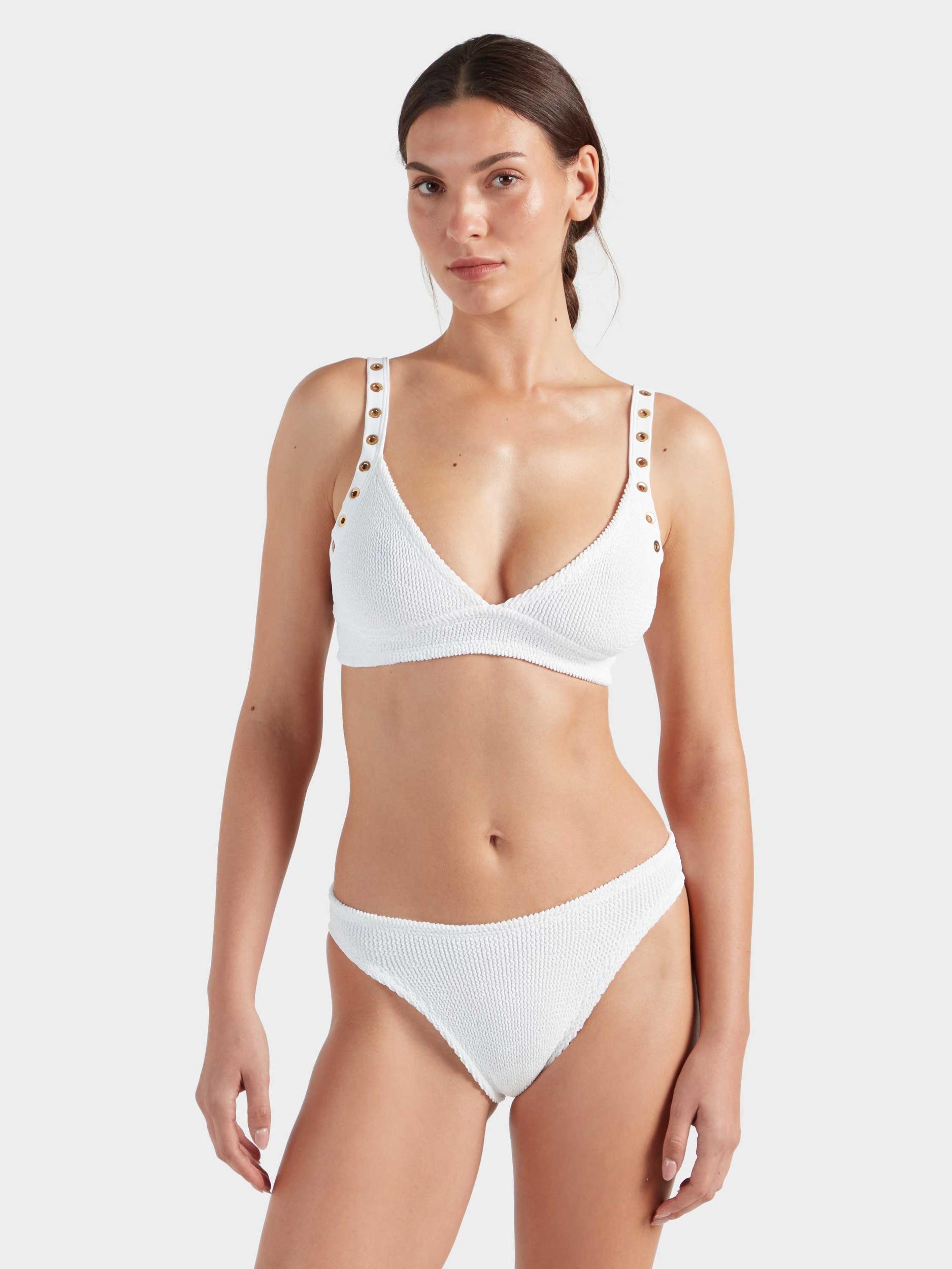 Tessa Eyelet Bikini - White/Gold Product Image