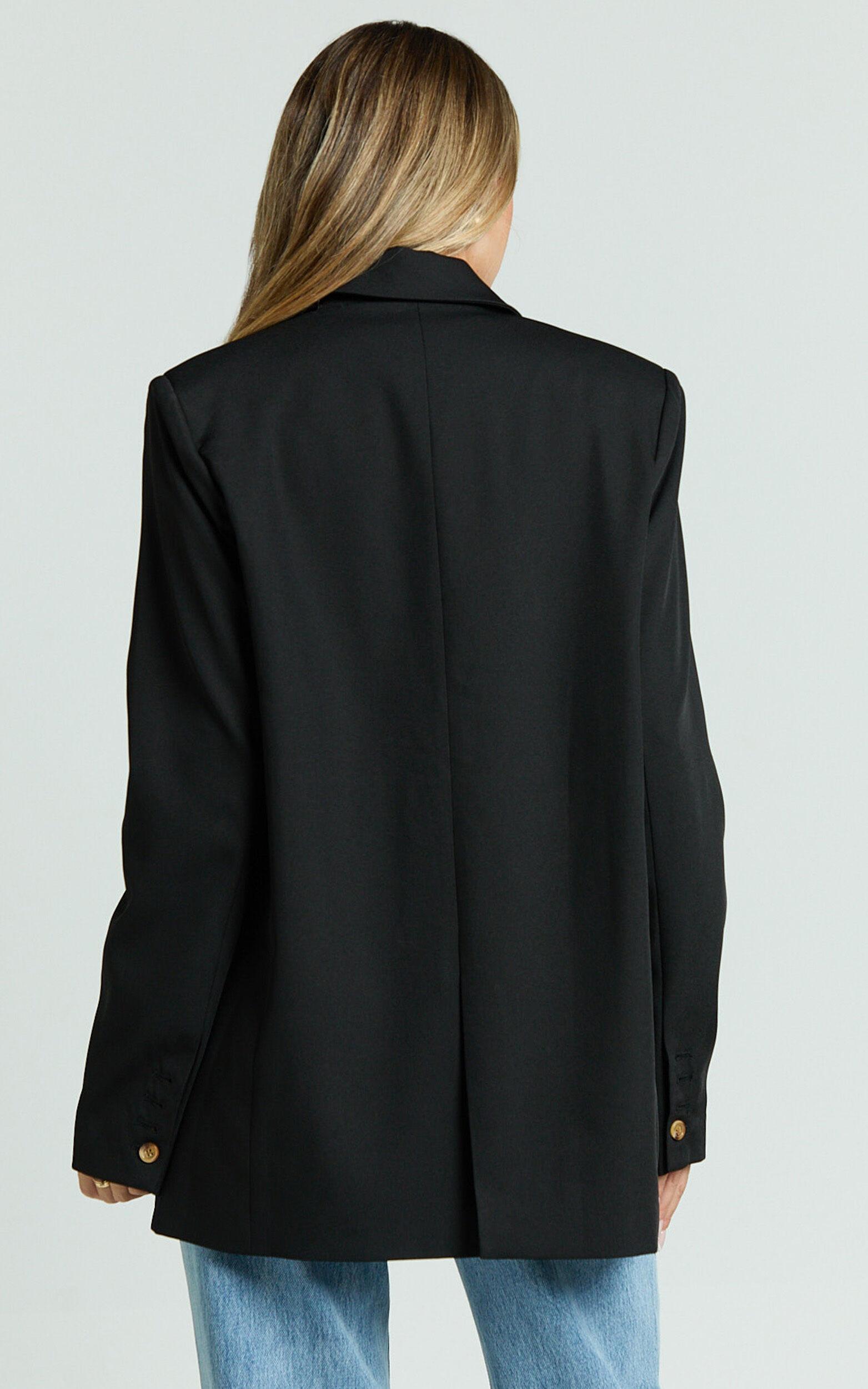Caralina Blazer - Oversized Single Breasted Blazer in Black Product Image