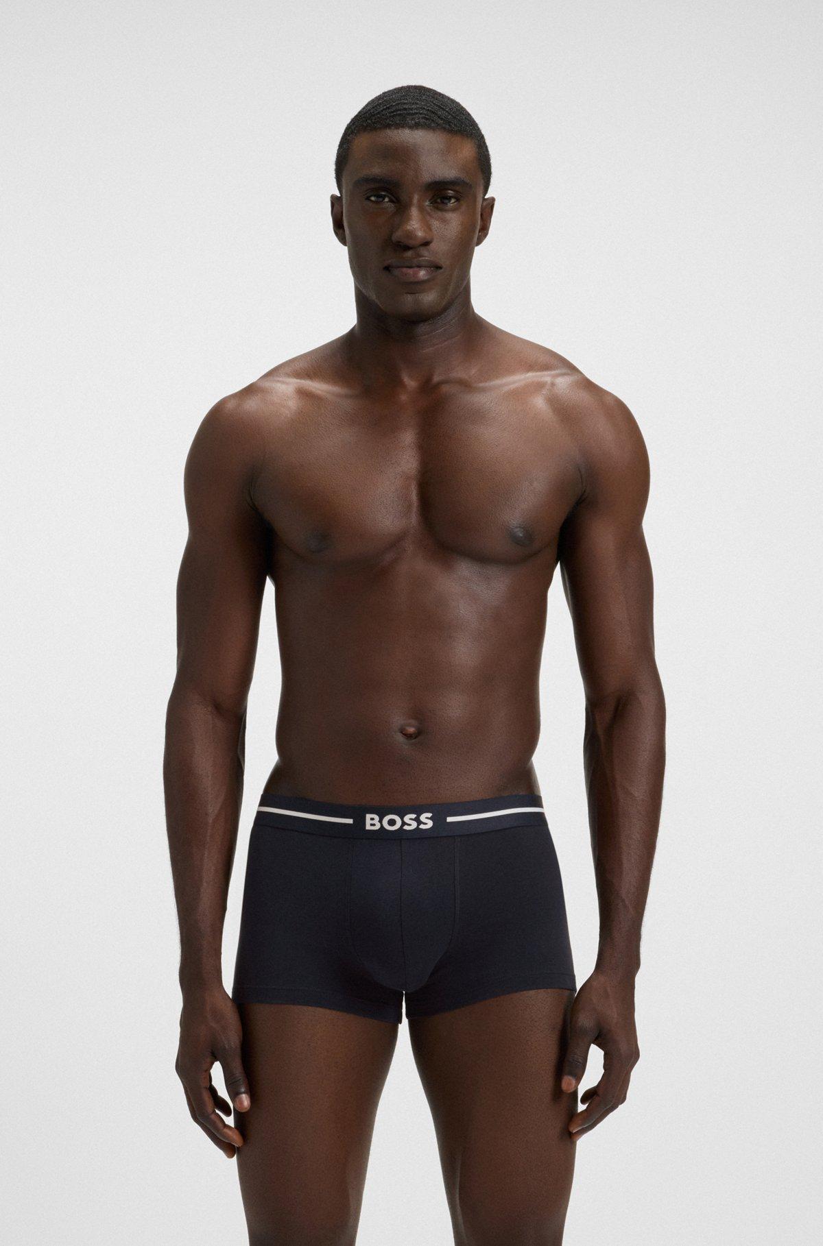 Three-pack of stretch-cotton trunks with logo waistbands Product Image