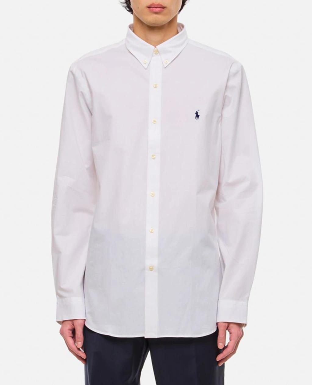 POLO RALPH LAUREN Long-sleeved Button-down Shirt With Tailored Fit In White Product Image