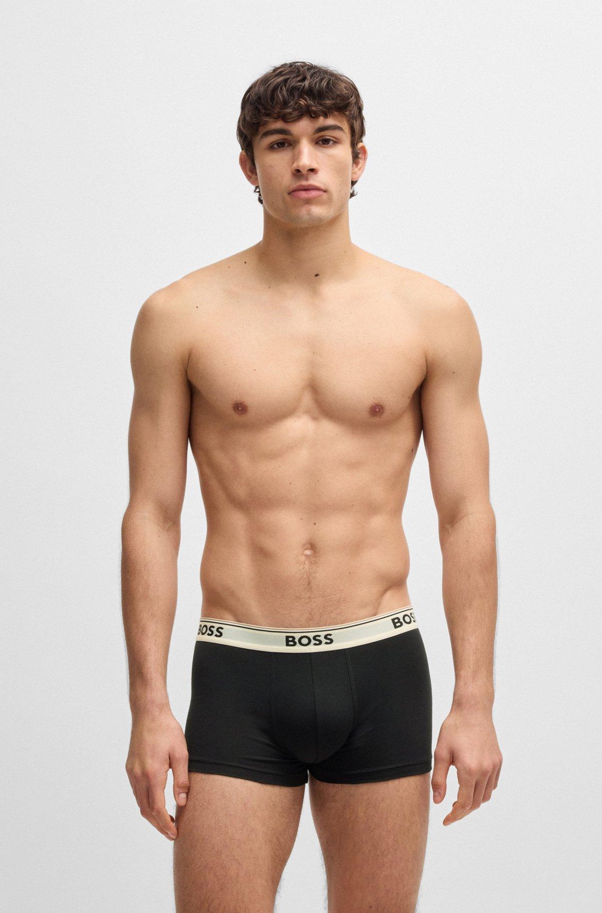 Three-pack of stretch-cotton trunks with logo waistbands Product Image
