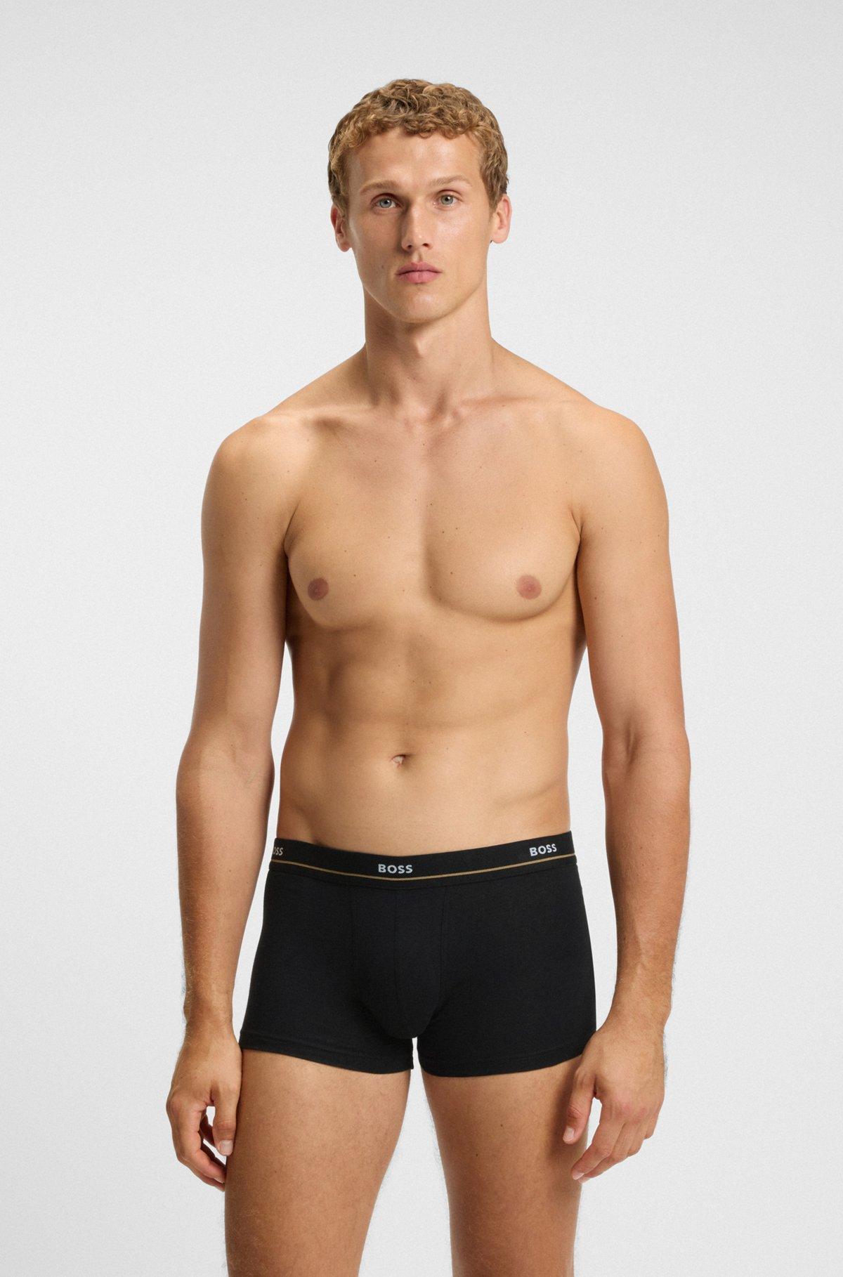 Five-pack of logo-waistband trunks in stretch cotton Product Image