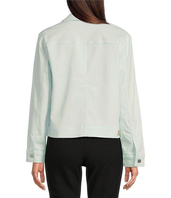 Jones New York Point Collar Patch Pocket Denim Jacket Product Image