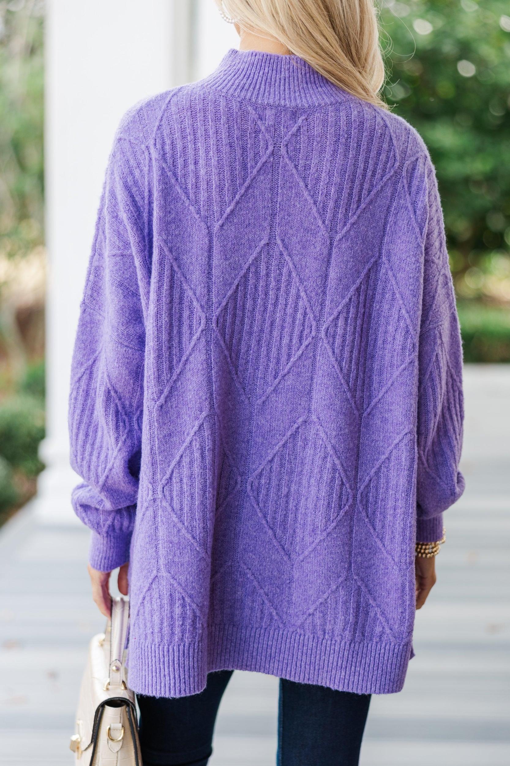 Walk The Walk Lavender Purple Sweater Female Product Image