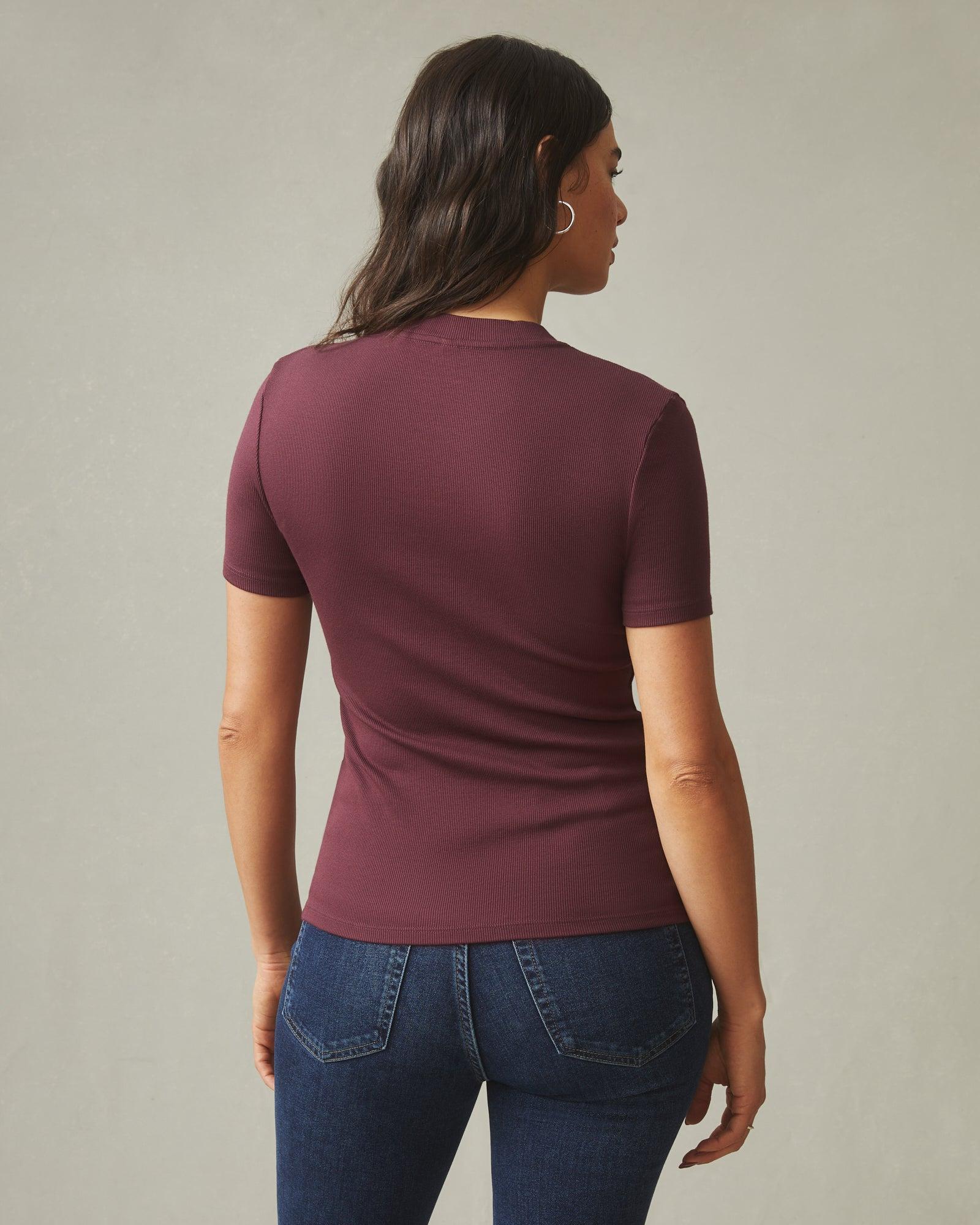 Women's Luxe Rib Crew Tee - Fresh Plum Female Product Image