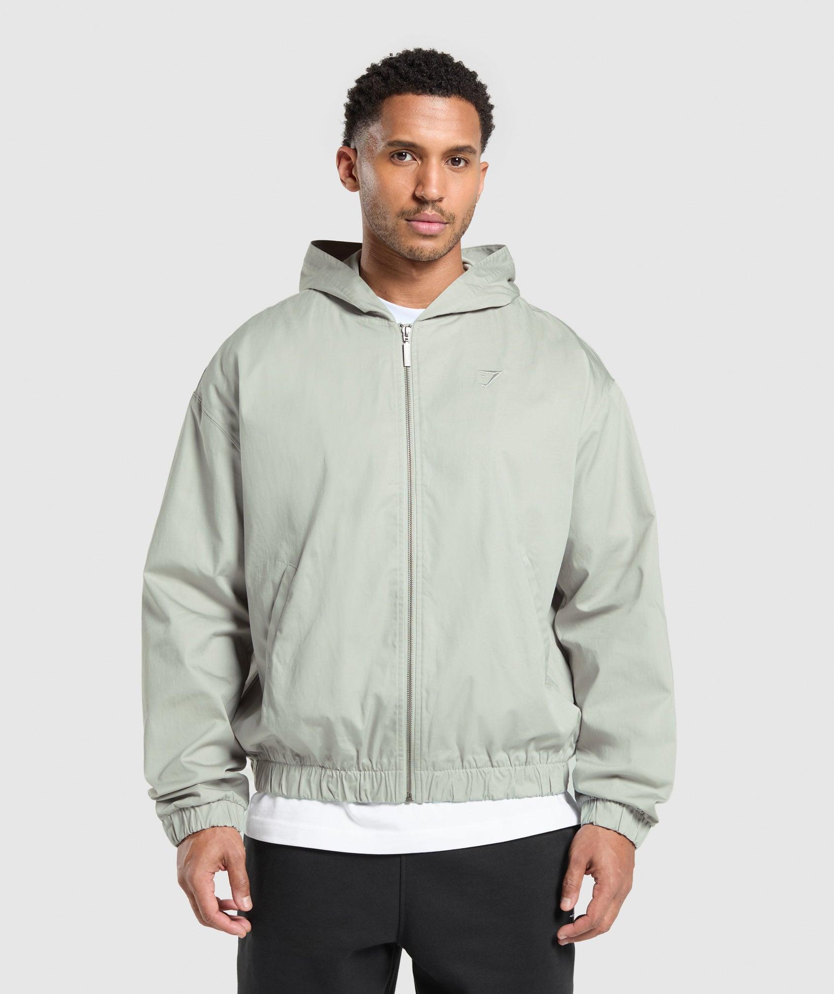 Gymshark Oversized Hooded Jacket - Stone Grey Male Product Image