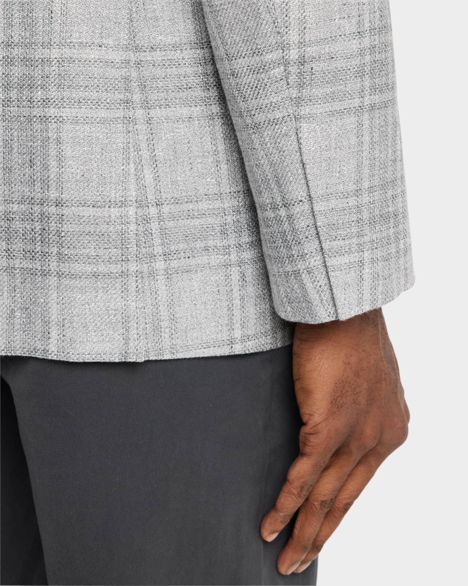 Men's Soft Madras Double-Breasted Jacket  Product Image