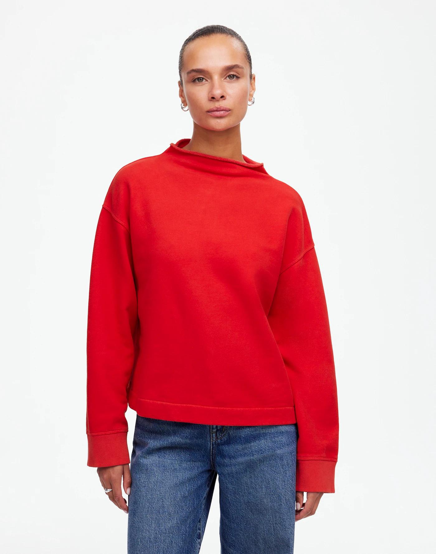 Long-Sleeve Funnel-Neck Sweatshirt Product Image