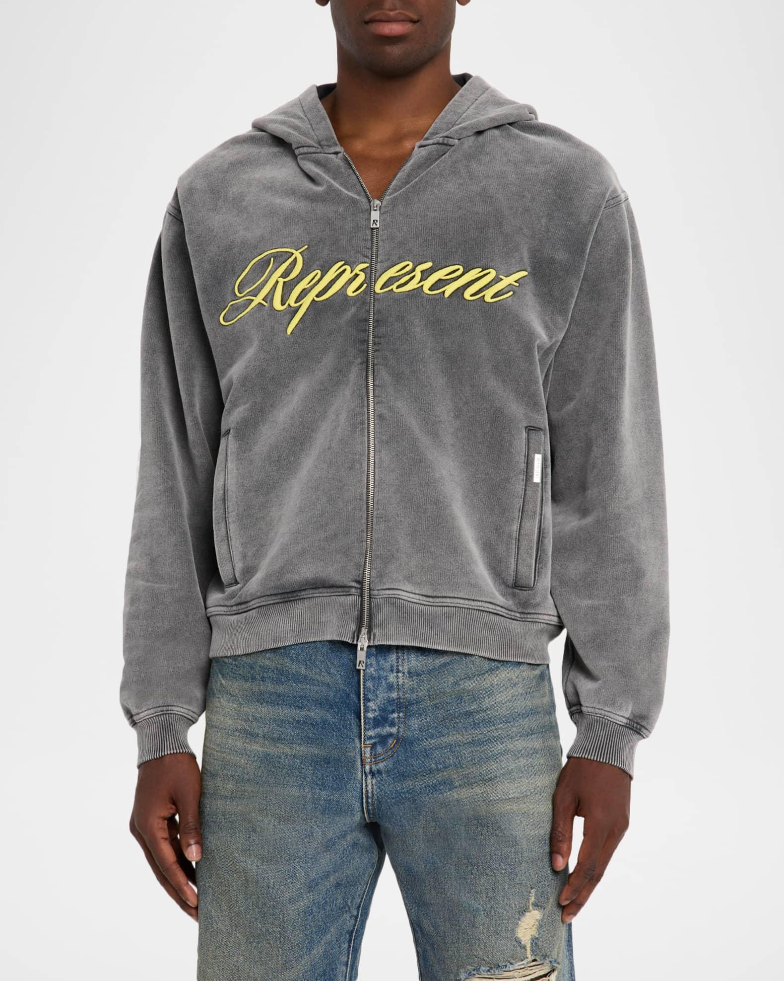 Men's Cotton Script Logo Full-Zip Hoodie Product Image
