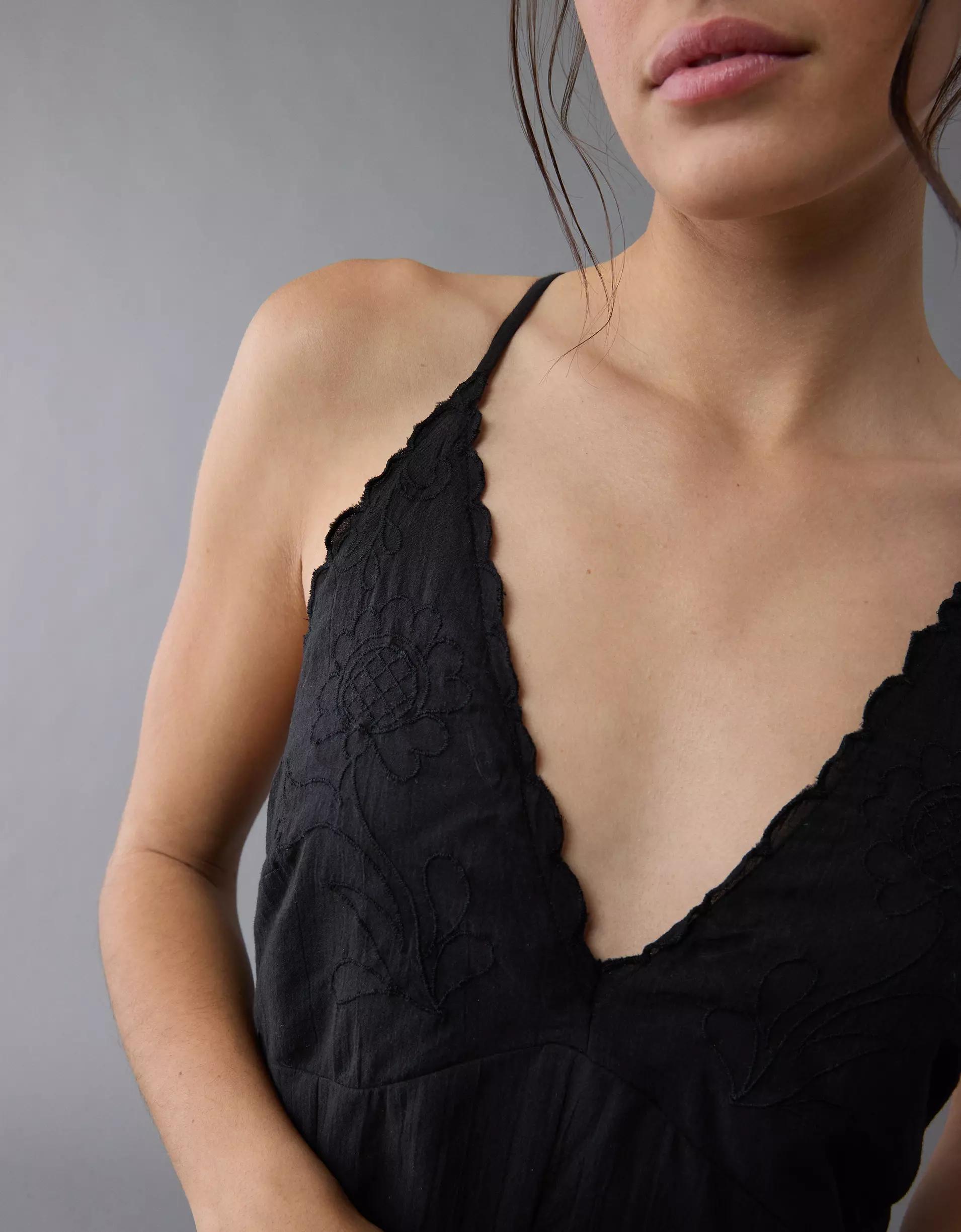 AE V-Neck Embroidered Midi Dress Product Image