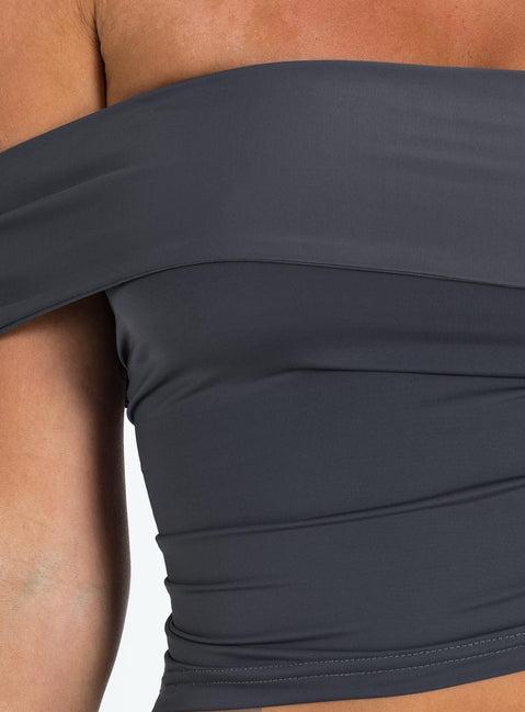 Jexter One Shoulder Top Slate Product Image