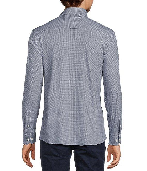 Hart Schaffner Marx State Street Essentials Long Sleeve Houndstooth Albini Knit 4Flex Coat Front Shirt Product Image