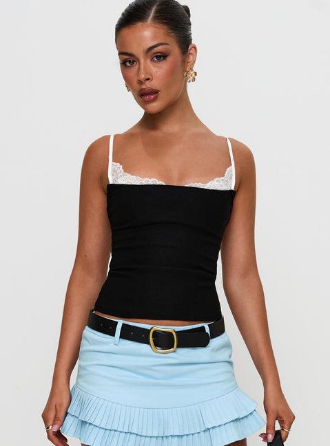 Renaissance Corset Lace Top Black / White Product Image