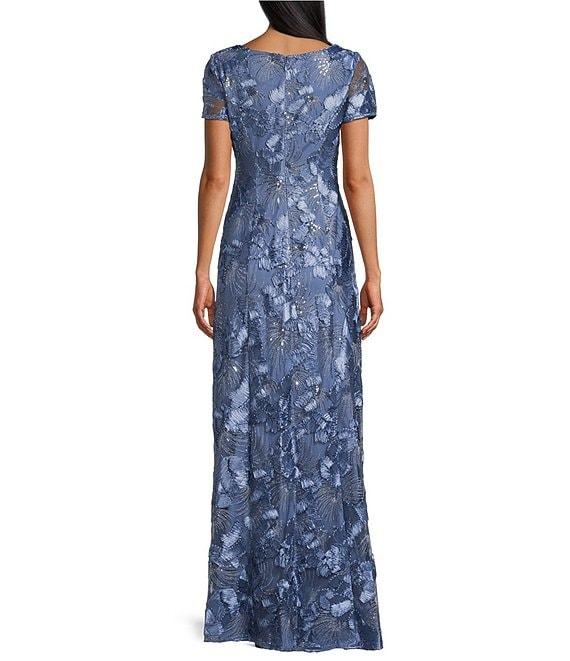 Alex Evenings Lace Scoop Neck Short Sleeve A-Line Gown Product Image
