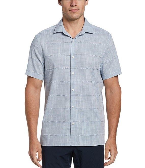 Perry Ellis Short Sleeve Solid Plaid Pattern Shirt Product Image