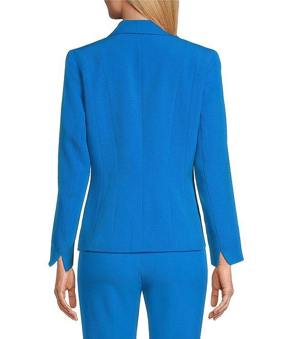 Kasper Petite Size Stretch Crepe One Button Panel Seamed Blazer Product Image