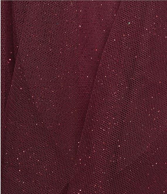 Pear Culture Glitter Mesh Cutout Corkscrew Hi-Low Dress Product Image