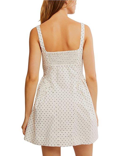 Free People Dotted Print Astrid Square Neck Sleeveless Mini Dress Product Image