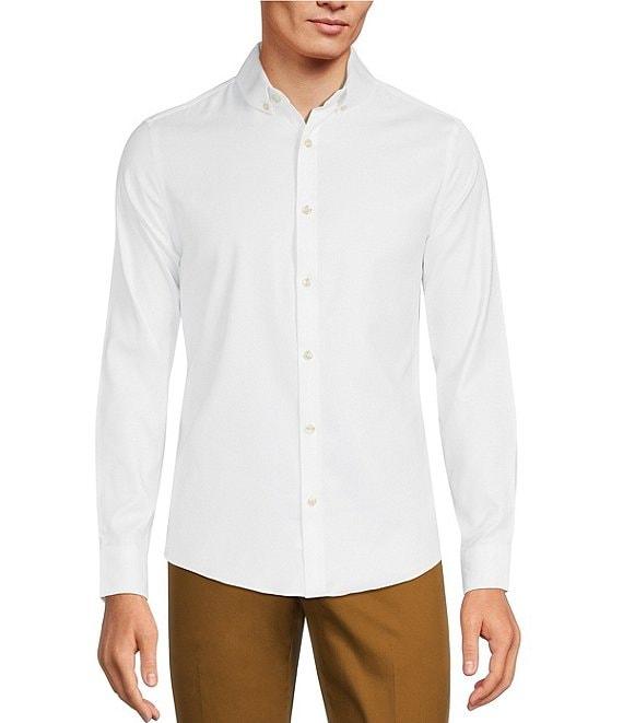 Murano Wardrobe Essentials Slim-Fit Solid Twill Long-Sleeve Woven Shirt Product Image