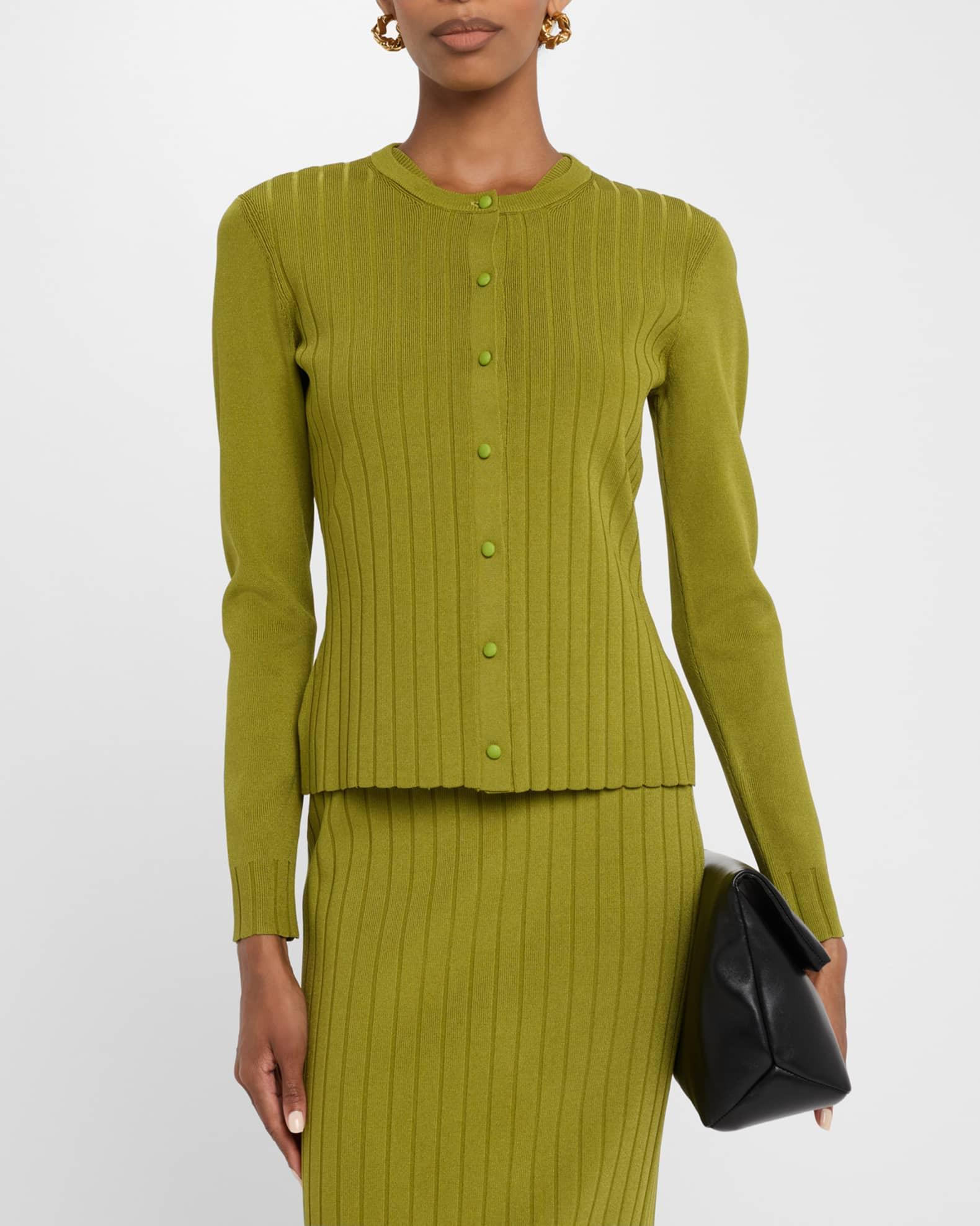 Rib Crewneck Cardigan Product Image