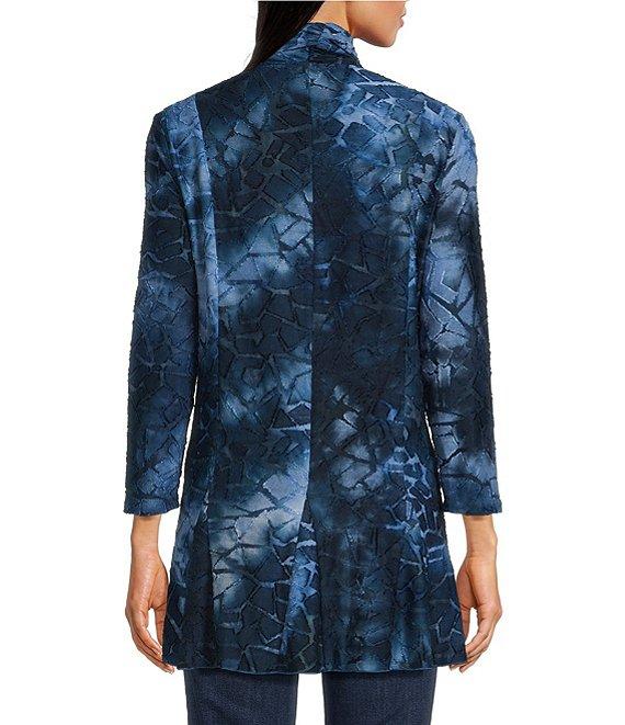 Calessa Petite Size Burnout Knit Open-Front Cardigan Product Image