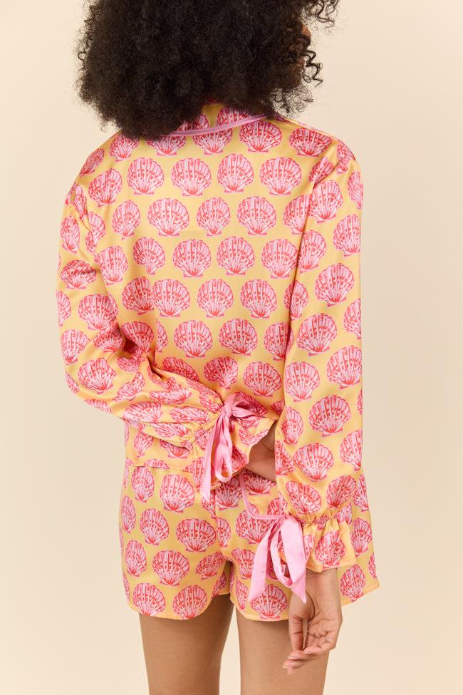 Seashell Serenity Satin Pajama Top FINAL SALE Product Image