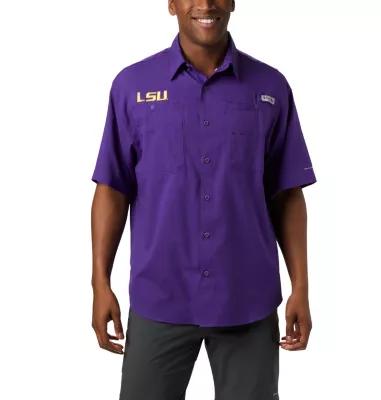 Columbia Men's Collegiate PFG Tamiami Short Sleeve Shirt - Tall - Louisiana- Product Image