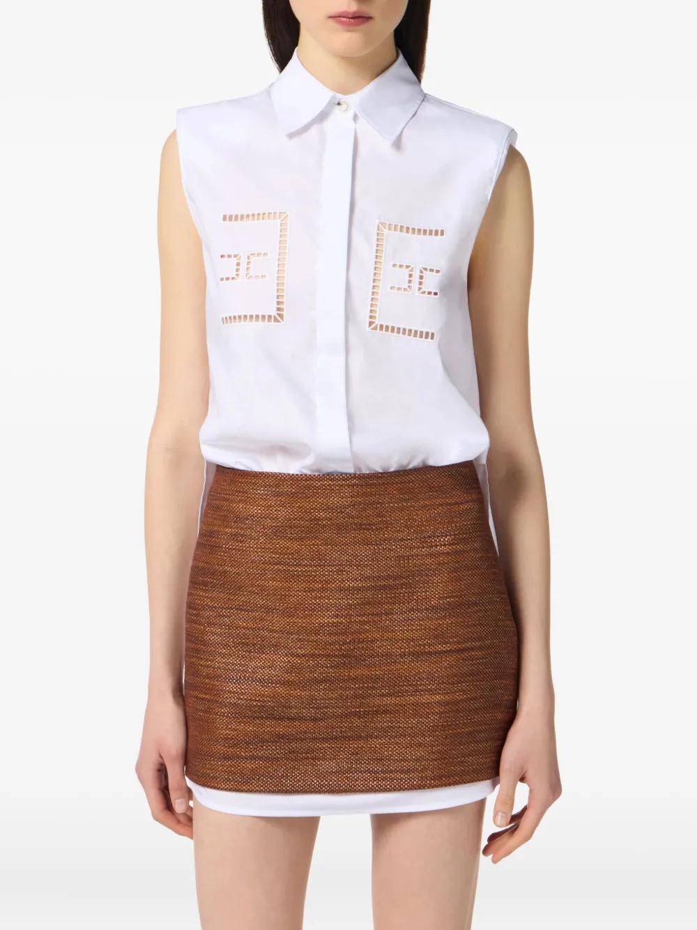 logo-perforated shirt dress Product Image