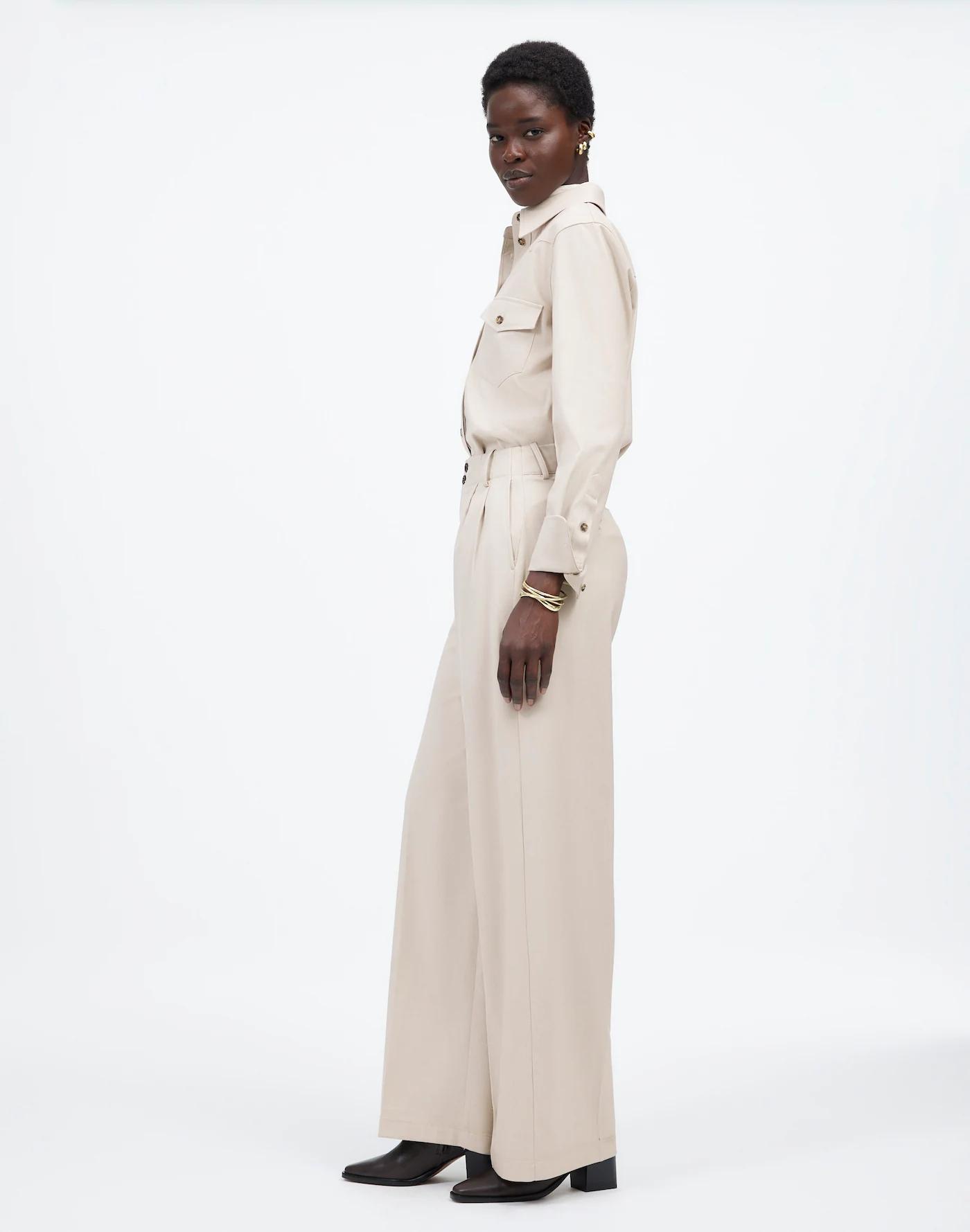 The Tall Harlow Wide-Leg Trouser in Brushed Twill Product Image