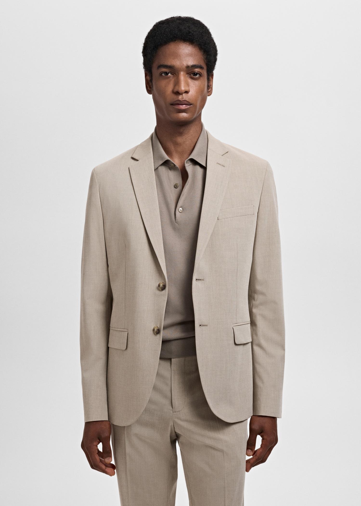 Super slim-fit suit jacket in stretch fabric - Men | MANGO USA Product Image