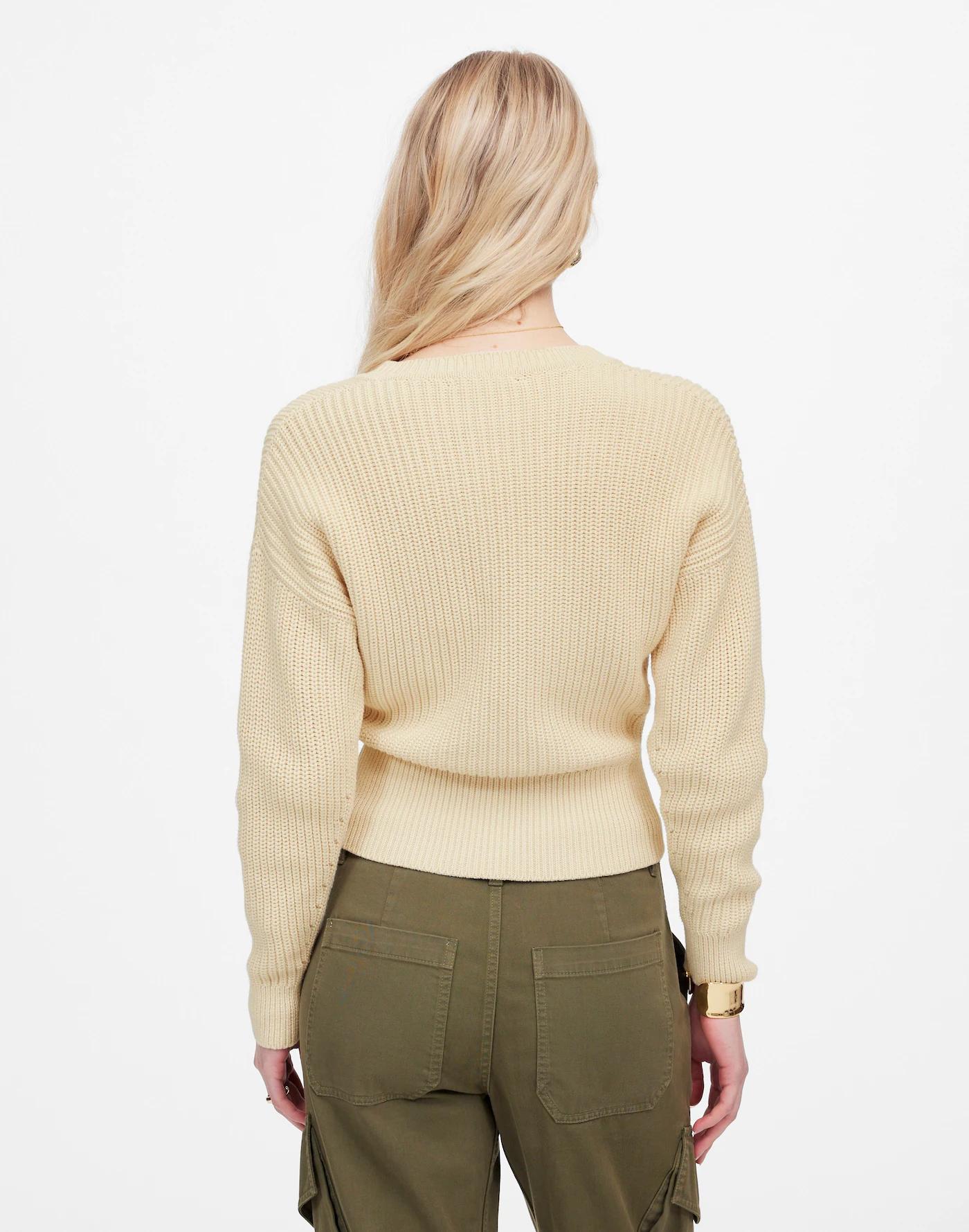 Ribbed Lace-Up Sweater Product Image