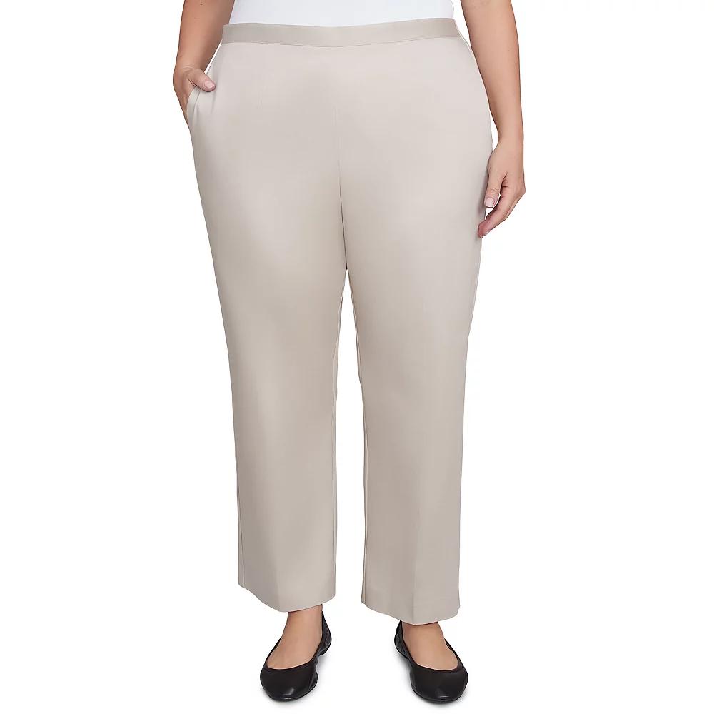 Plus Size Alfred Dunner Sateen Woven Medium Length Pants, Women's, Size: 22 W, Brown Product Image