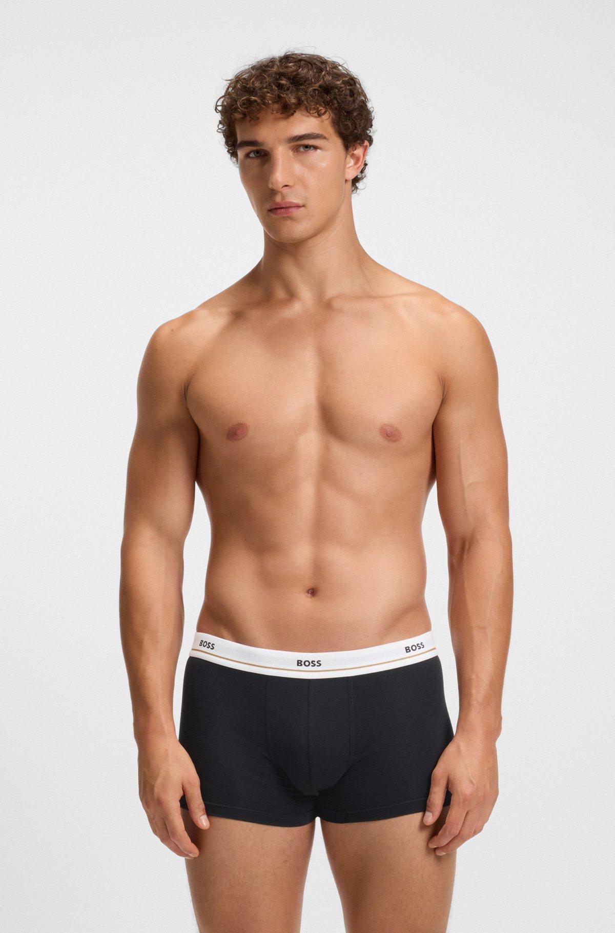 Three-pack of stretch-cotton trunks with logo waistbands Product Image
