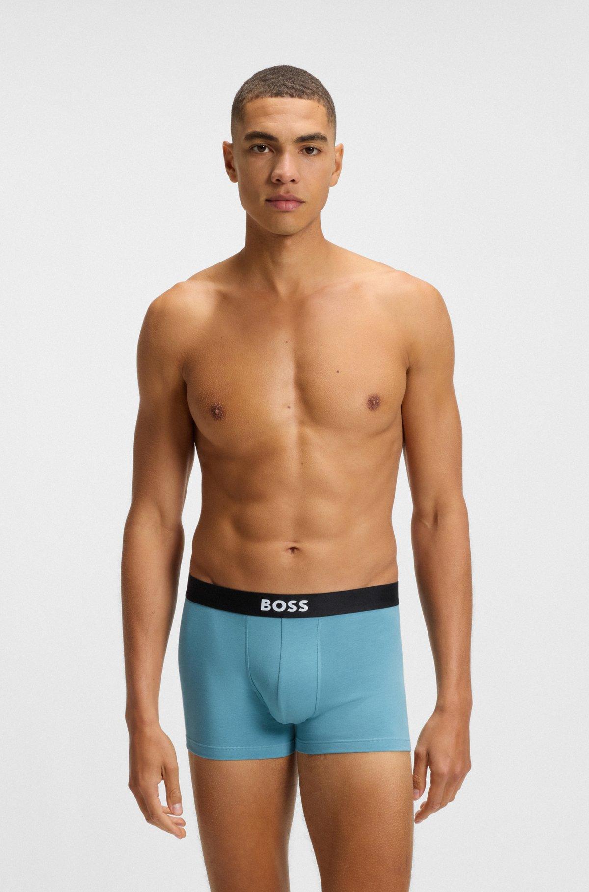 Three-pack of stretch-cotton trunks with logo waistbands Product Image