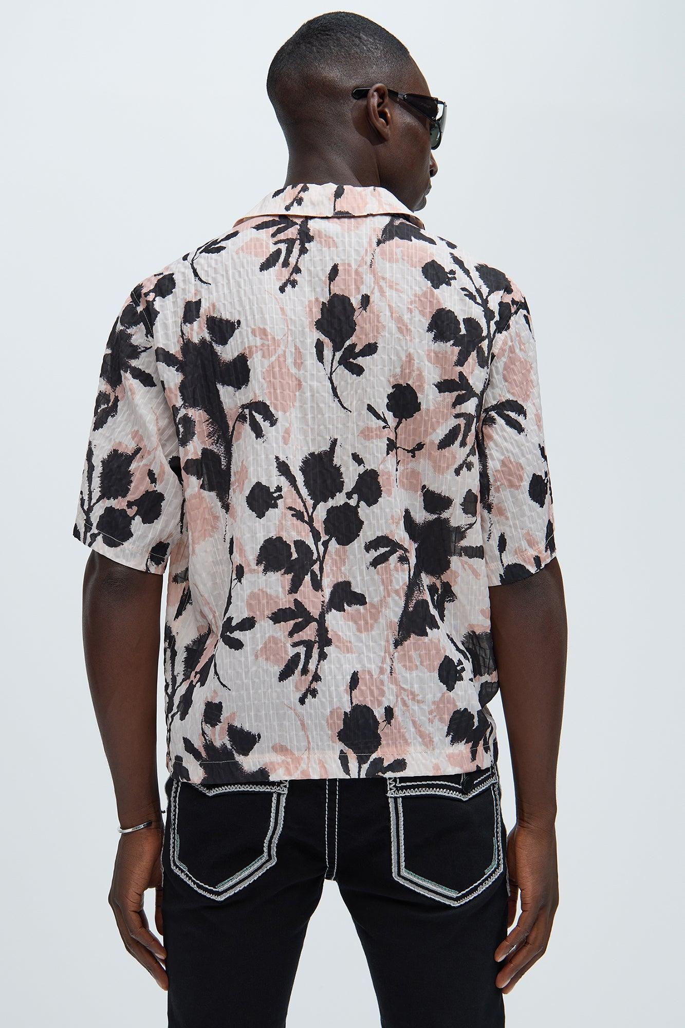 Keyes Foliage Textured Shirt - Pink/combo Product Image