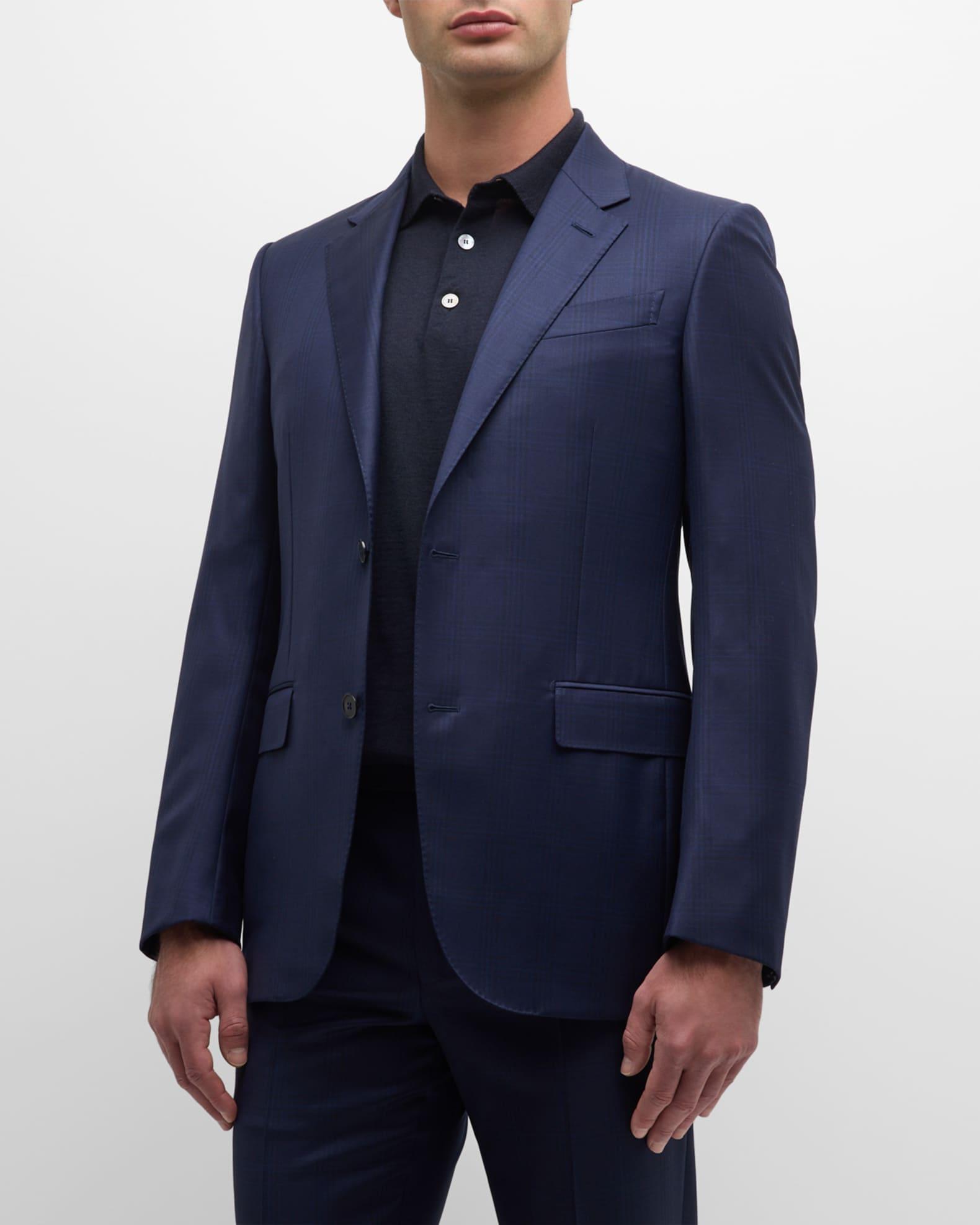 Men's Plaid Wool Suit Product Image