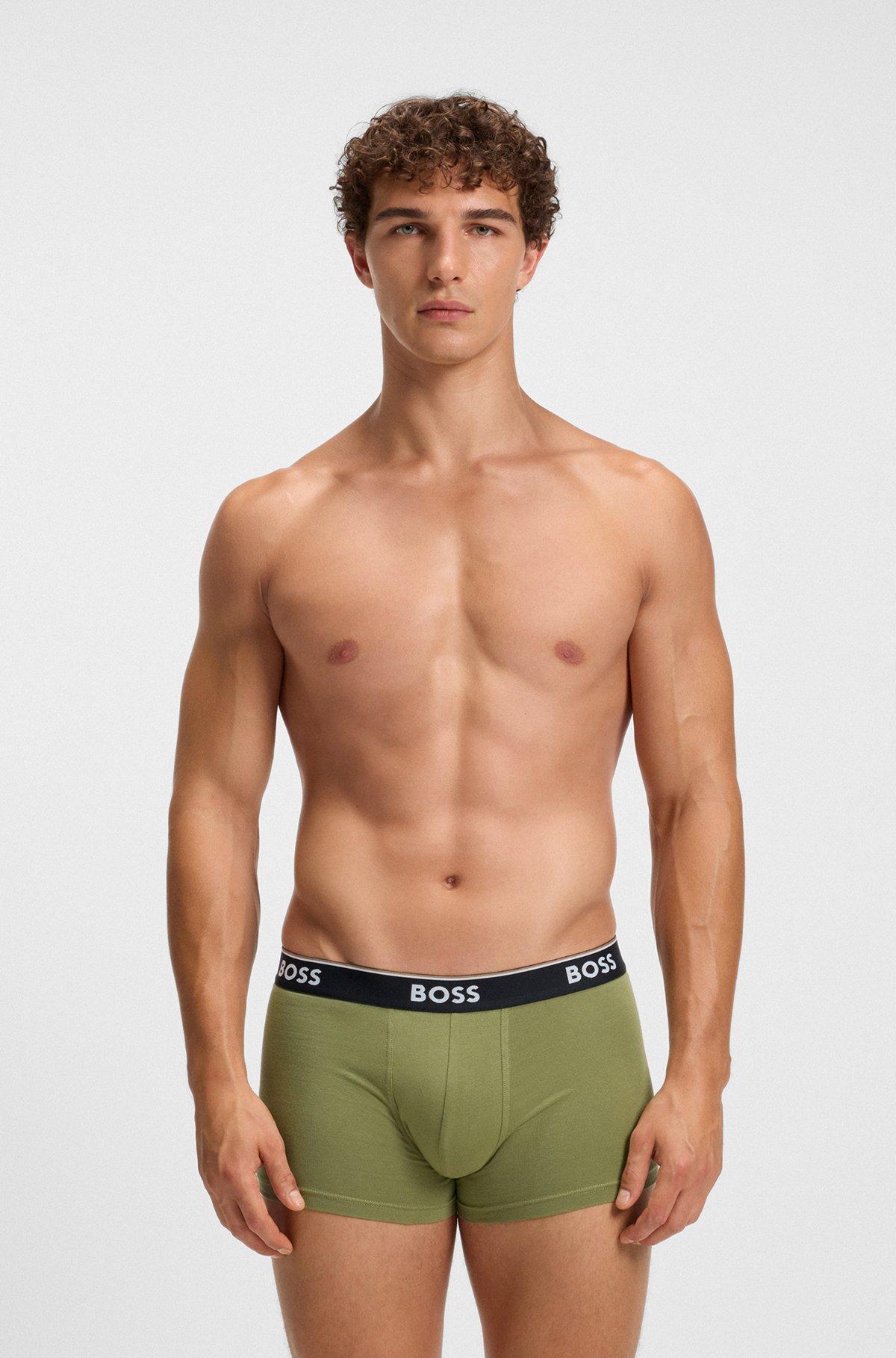 Three-pack of stretch-cotton trunks with logo waistband Product Image