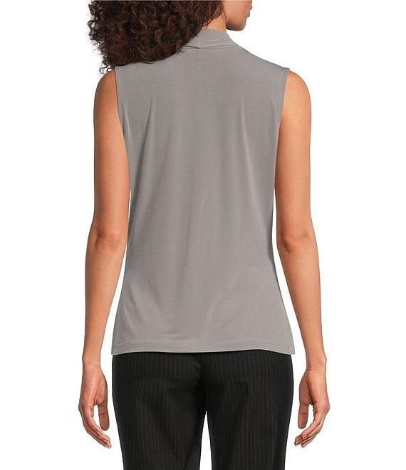 Calvin Klein Solid Matte Jersey V-Neck Sleeveless Fitted Cami Product Image