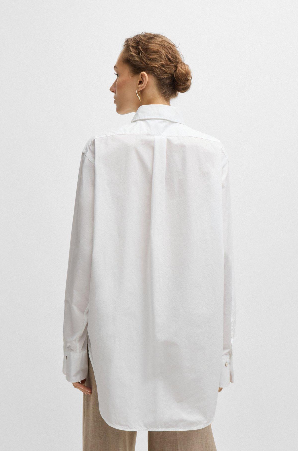 BOSS - Regular-fit blouse in cotton with Double B monogram - White Product Image