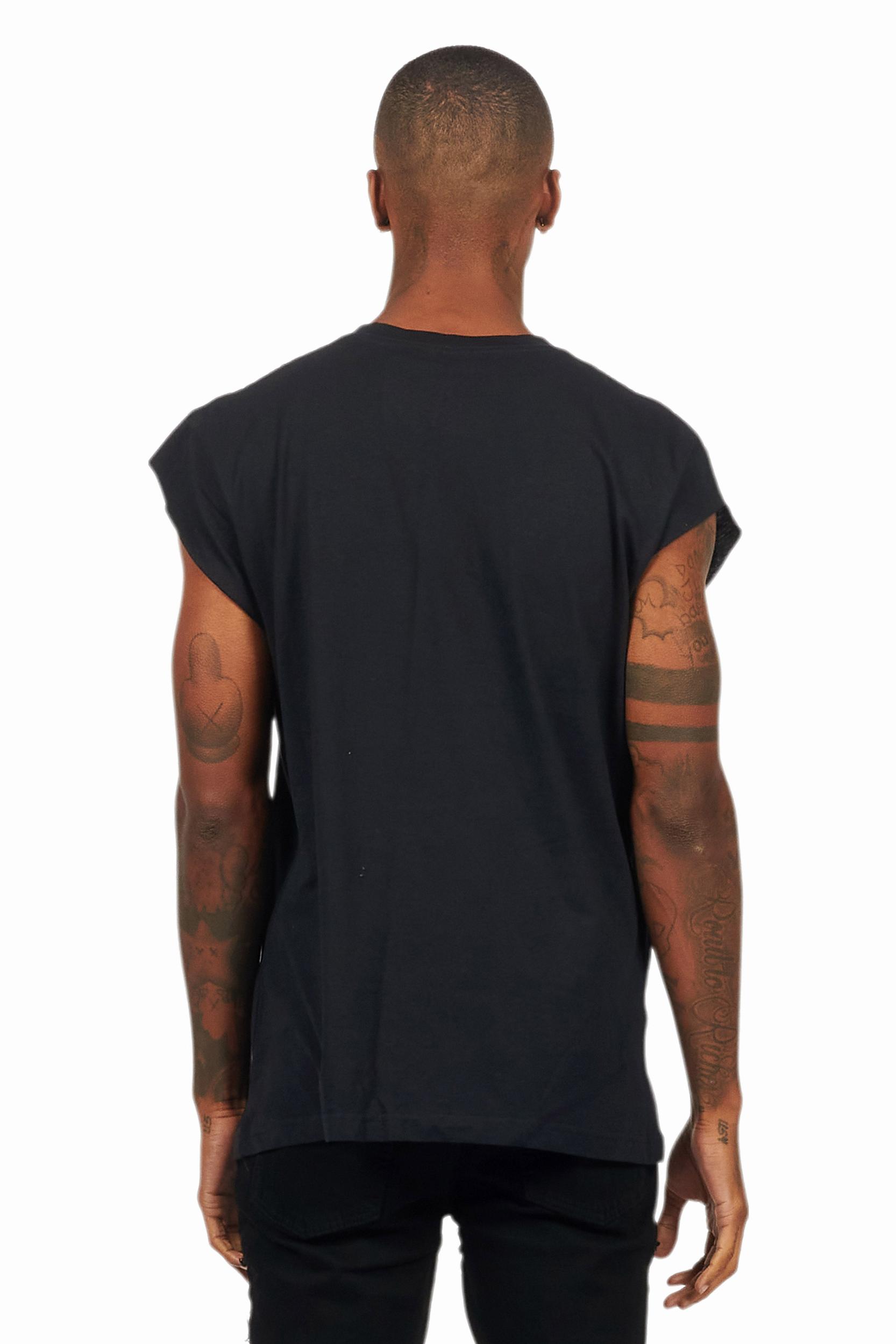 Balius Black Graphic Muscle T-Shirt Male Product Image