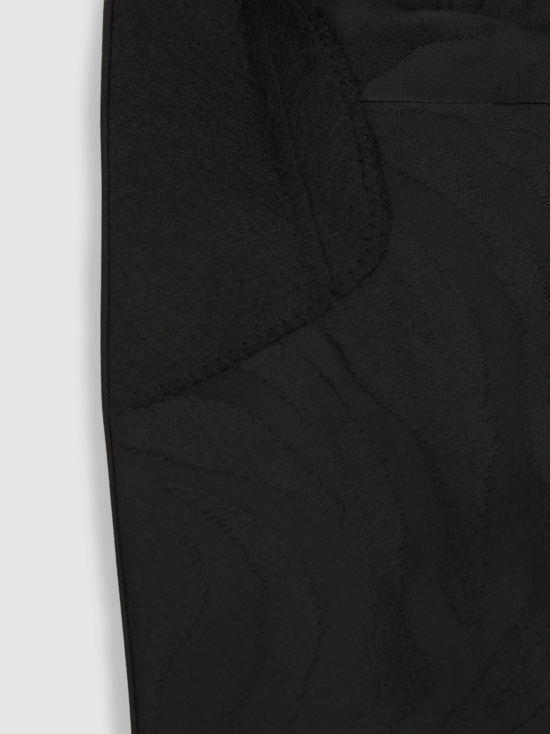 Wool-Blend Jacquard Tuxedo Jacket in Black Product Image