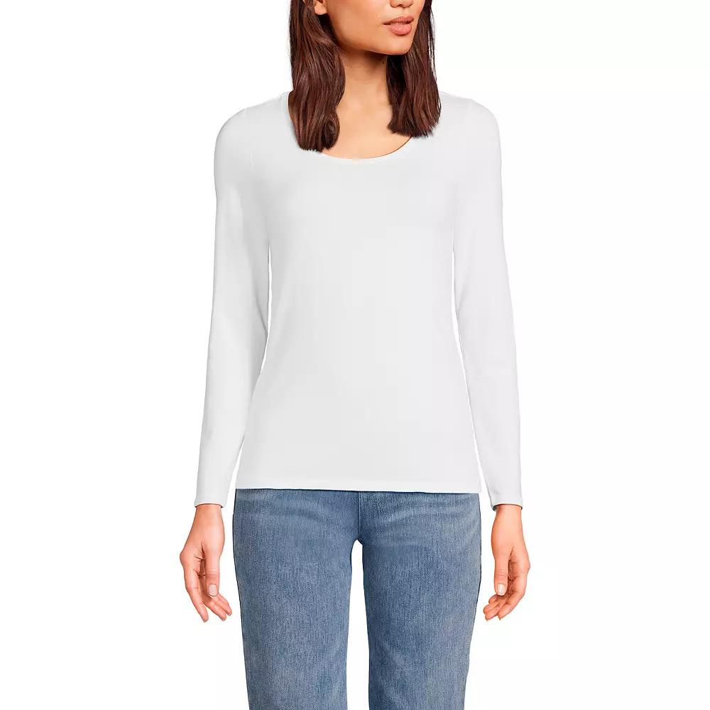 Women's Lands' End Lightweight Scoopneck Long-Sleeve Tee,  Product Image