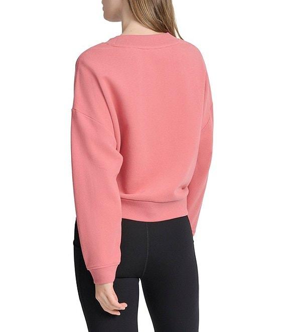 DKNY Sport by Donna Karan Deep V-Neck Embodied Logo Long Sleeve Sweatshirt Product Image