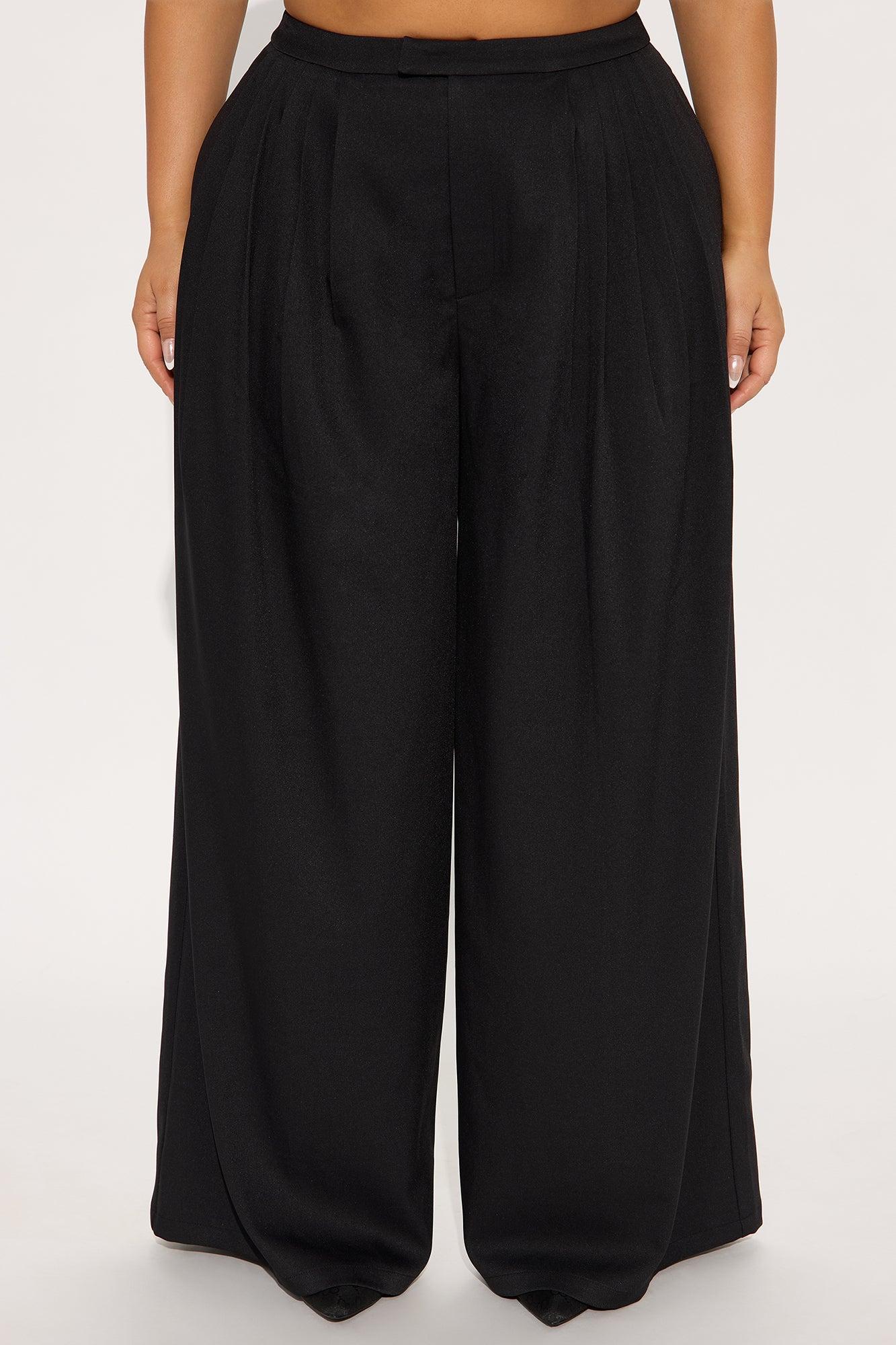Mia Wide Leg Trouser Pant - Black Female Product Image