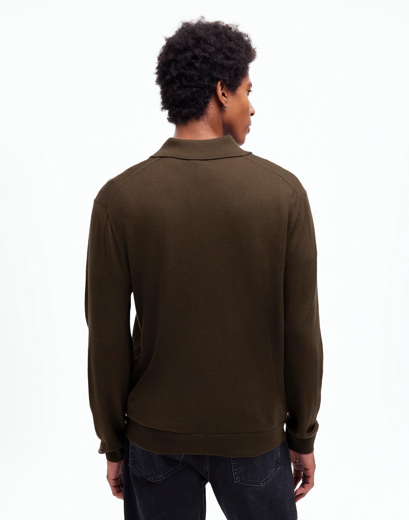 Three-Button Sweater Polo Shirt in Merino Wool Product Image