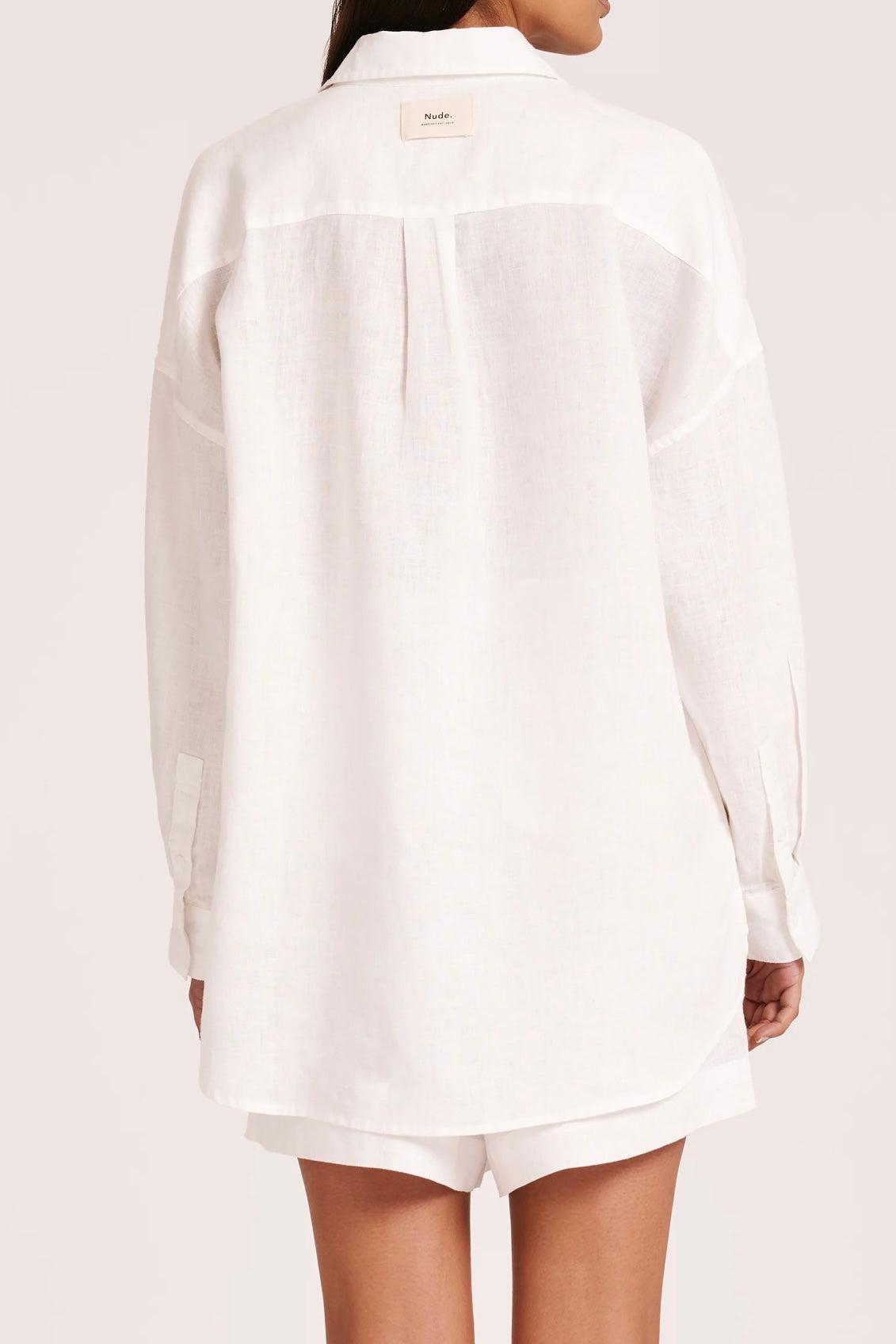 Nude Lucy | Lounge Heritage Linen Shirt | White Product Image