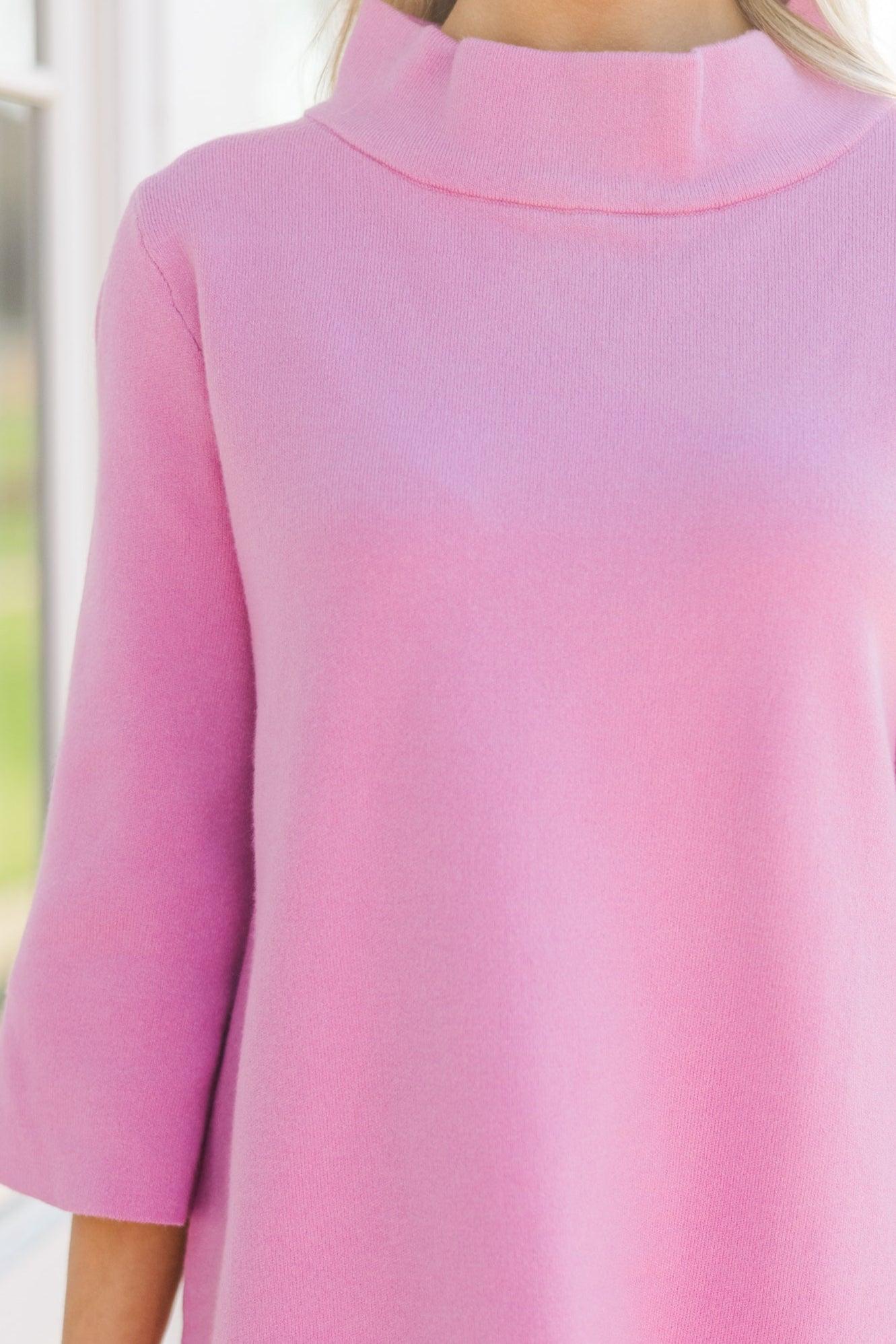 With Ease Pink Mock Neck Sweater Tunic Female Product Image