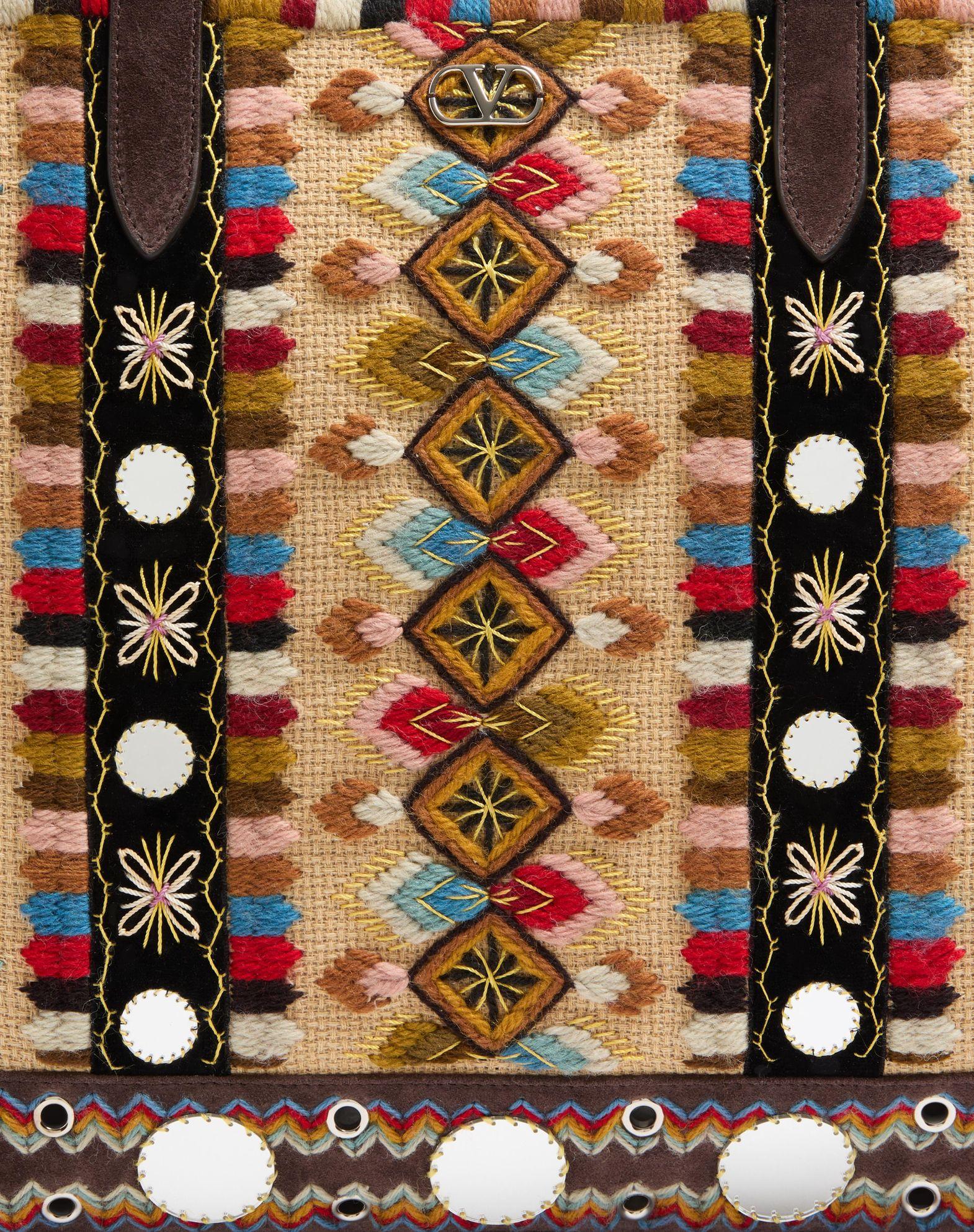 Valentino Garavani Nellcôte Large Embroidered Shopping Bag Product Image