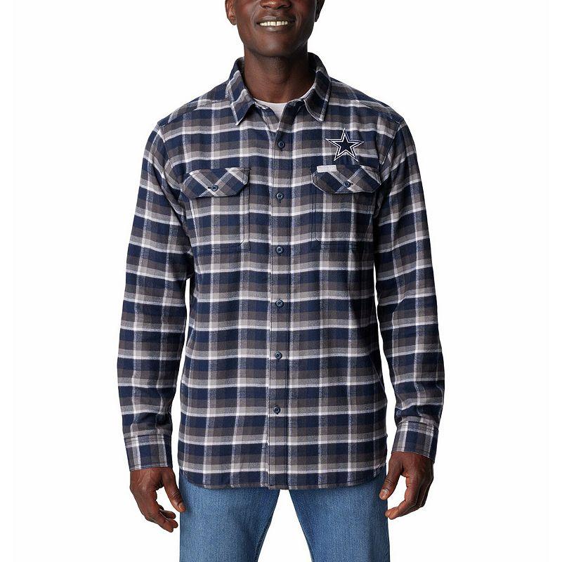 Men's Columbia Navy Dallas Cowboys Flare Gun Flannel Button-Up Shirt, Size: Small, Blue Product Image